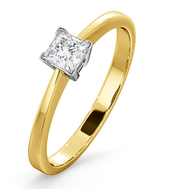 Certified Lauren 18K Gold Diamond Engagement Ring 0.33CT-G-H/SI